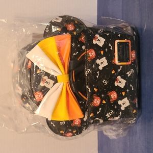 Disney Loungefly Spooky Mickey & Minnie Mouse Candy Corn Mini Backpack with Ears